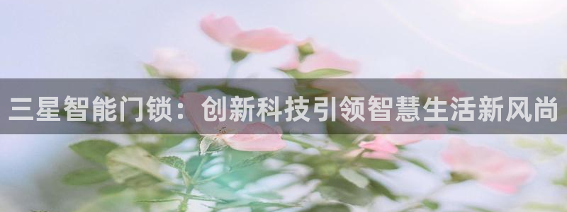 利记官网备用网址：三星智能门锁：创新科技引领智慧生活新风尚