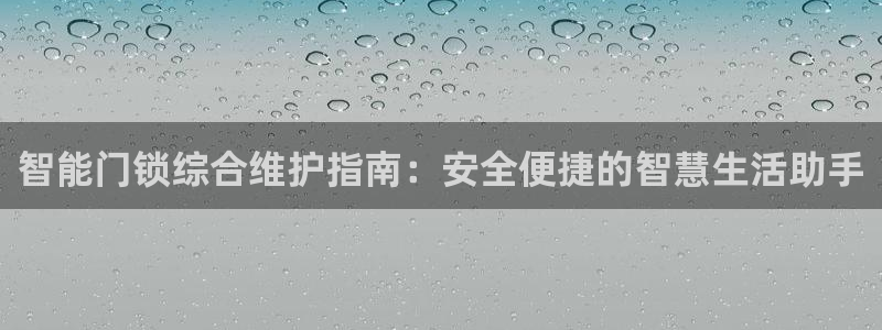 利记真的官网：智能门锁综合维护指南：安全便捷的智慧生活助手